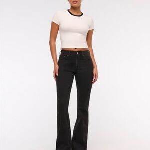 NWT Abercrombie & Fitch Black midrise bootcut Jeans 27 Short